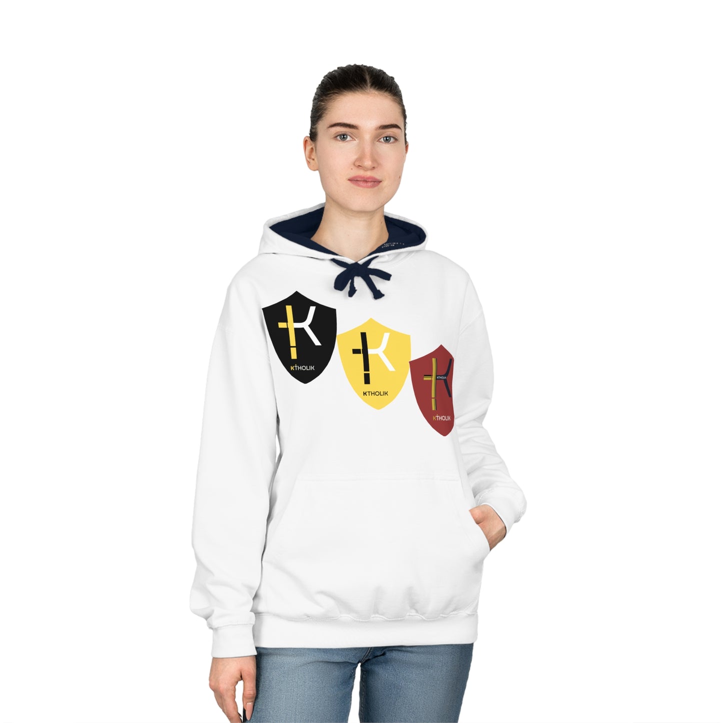 Unisex Varsity Hoodie with Shield Design - Stylish Comfort for Sports and Casual Wear