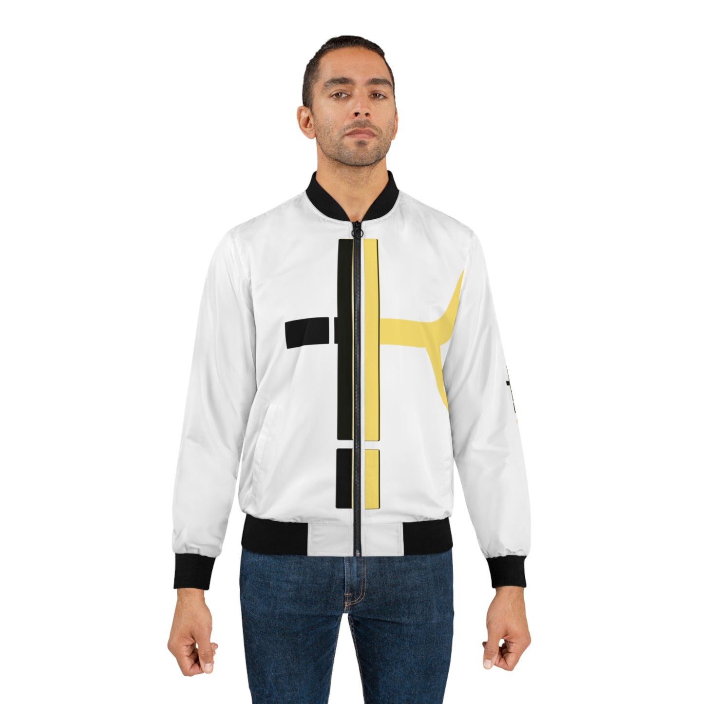 Stylish Men's Bomber Jacket with Modern Art Design - Perfect for Casual Wear