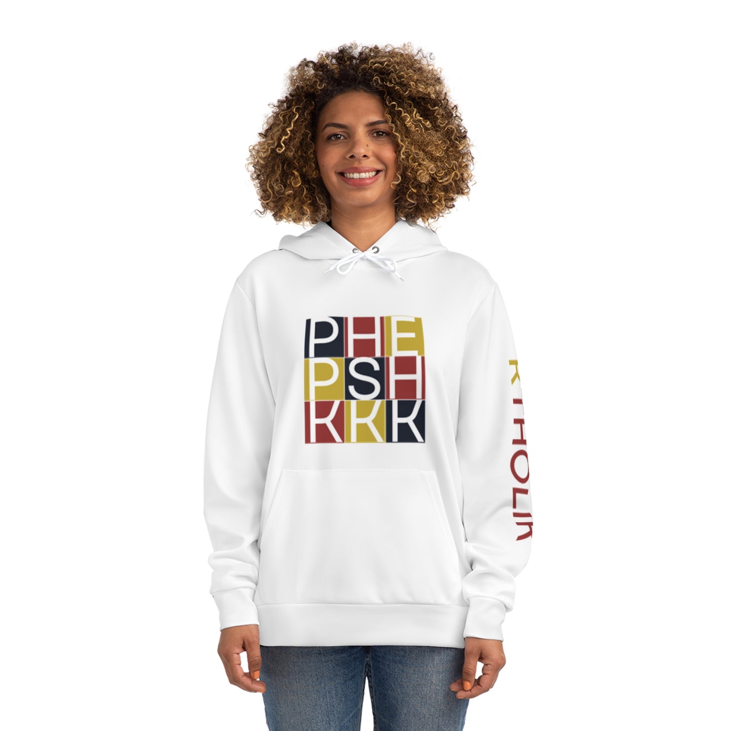 3KKK Stylish White Fashion Hoodie with Graphic Print