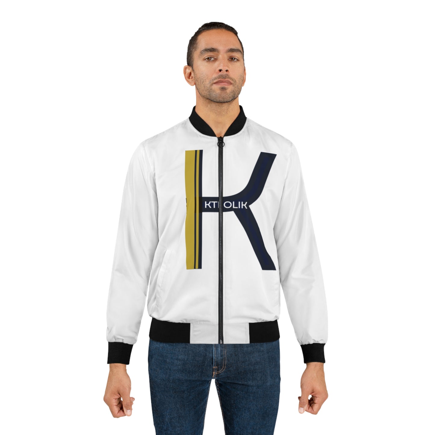 Stylish Men's Bomber Jacket with Modern Art Design - Perfect for Casual Wear