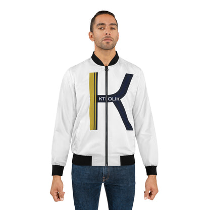 Stylish Men's Bomber Jacket with Modern Art Design - Perfect for Casual Wear