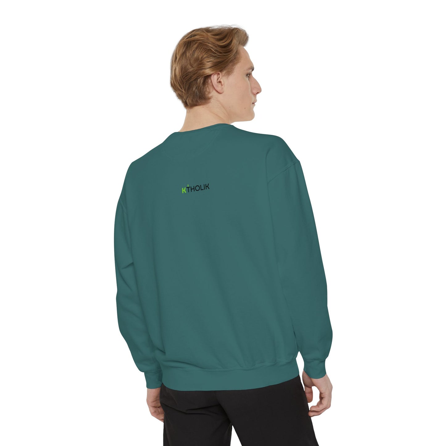 Unisex Garment-Dyed Sweatshirt - Stylish Shield Design