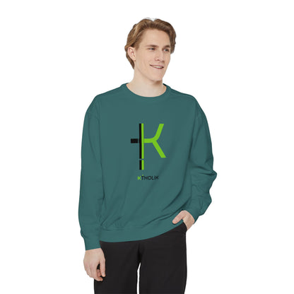 Unisex Garment-Dyed Sweatshirt - Stylish Shield Design