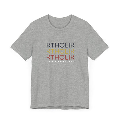 KTHOLIK Unisex Jersey Short Sleeve Tee – Graphic Shield Design for Faith and Style