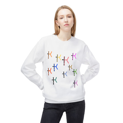 Colorful Unisex Fleece Crewneck Sweatshirt - Modern Design for Everyday Comfort