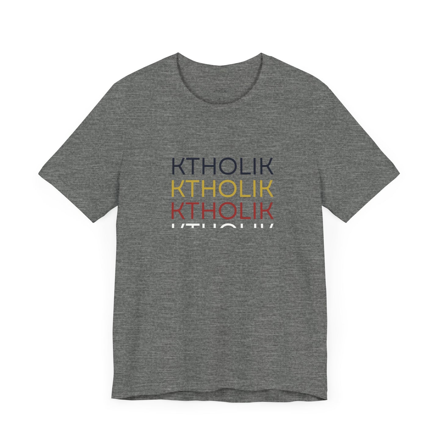 KTHOLIK Unisex Jersey Short Sleeve Tee – Graphic Shield Design for Faith and Style