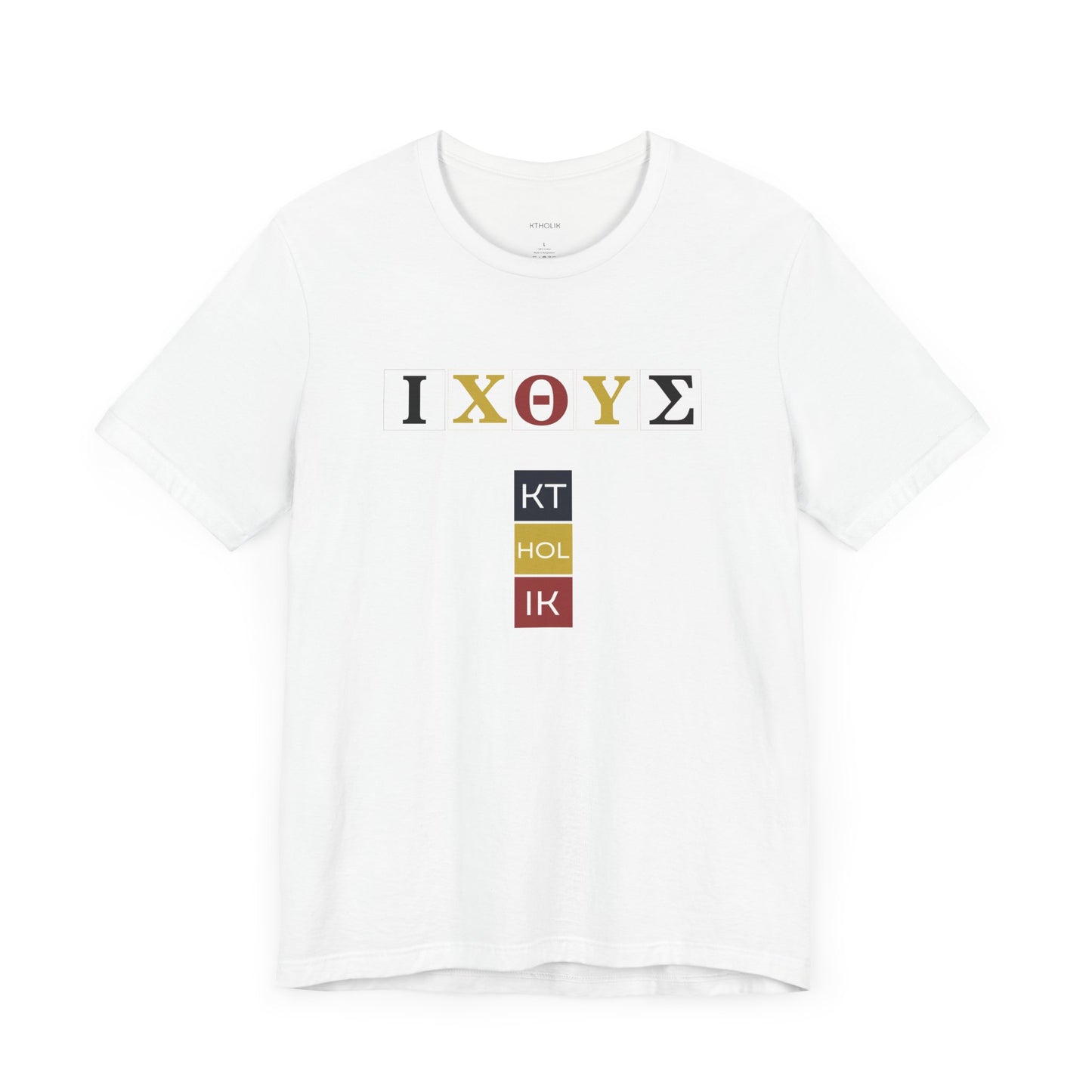 IXO  Unisex Jersey Short Sleeve Tee – Graphic Shield Design for Faith and Style