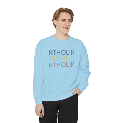 Unisex Garment-Dyed Sweatshirt - Stylish Shield Design