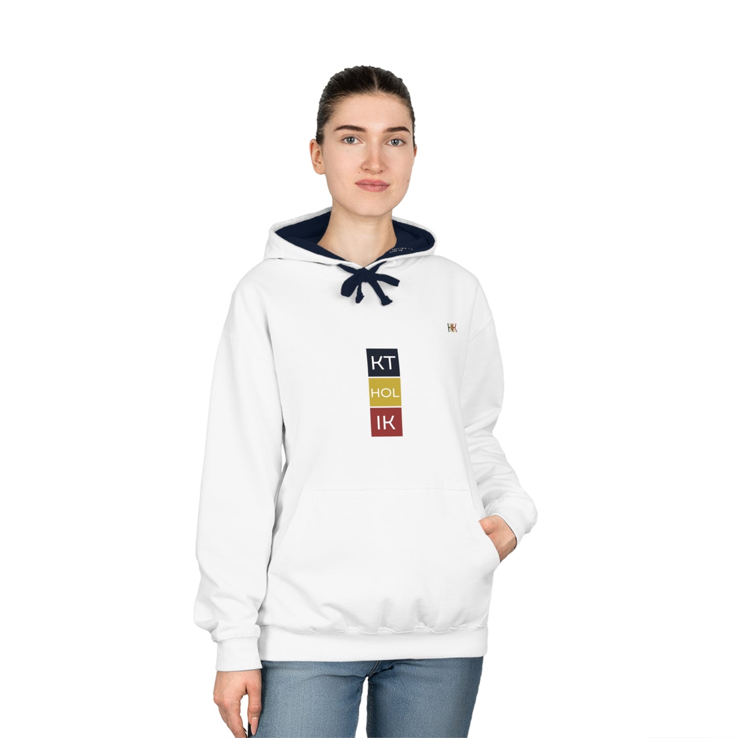 KVERTICA Unisex Varsity Hoodie with Shield Design - Stylish Comfort for Sports and Casual Wear