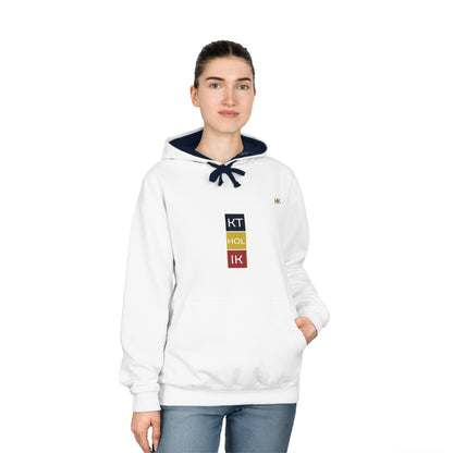 KVERTICA Unisex Varsity Hoodie with Shield Design - Stylish Comfort for Sports and Casual Wear