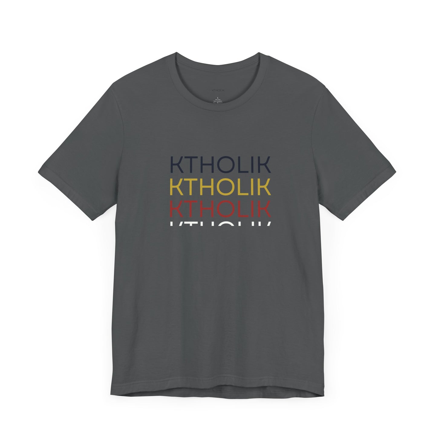 KTHOLIK Unisex Jersey Short Sleeve Tee – Graphic Shield Design for Faith and Style