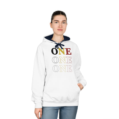 ONE3 Unisex Varsity Hoodie with Shield Design - Stylish Comfort for Sports and Casual Wear