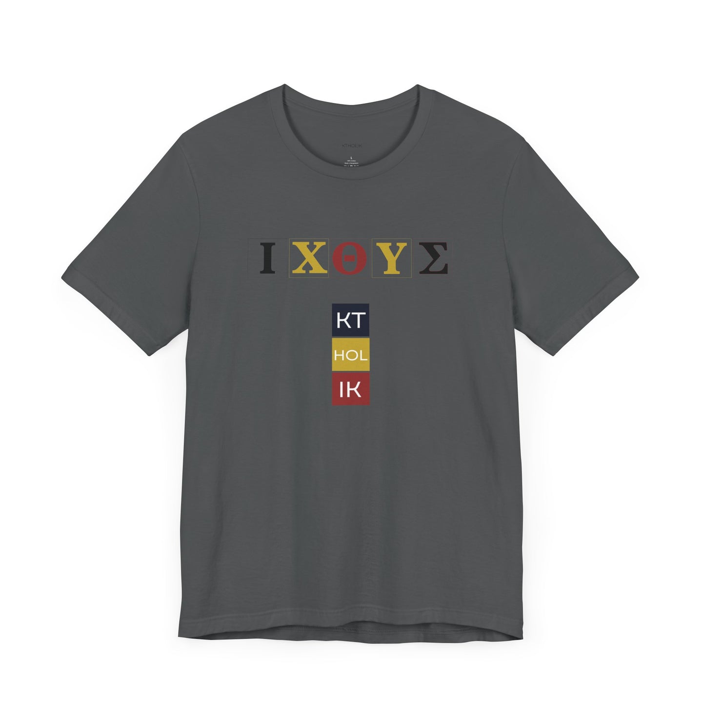 IXO  Unisex Jersey Short Sleeve Tee – Graphic Shield Design for Faith and Style