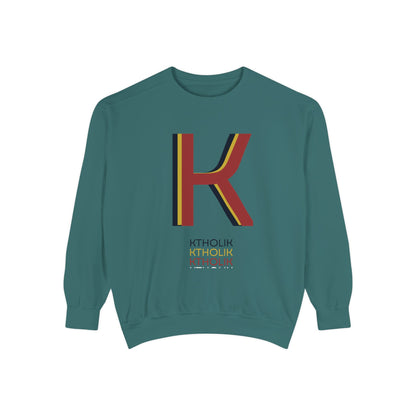 Unisex Garment-Dyed Sweatshirt - Stylish Shield Design